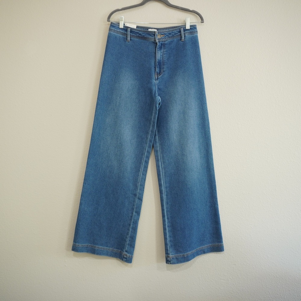 Z SUPPLY Rilynn Wide Leg Trouser Jeans Medium Wash High Waist Denim Size 28 NEW